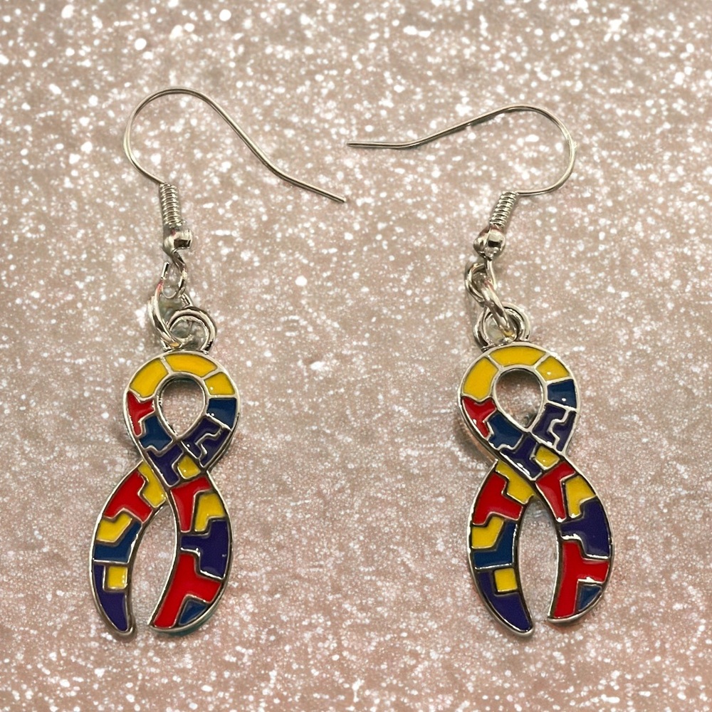 -Autism Ribbon Earrings